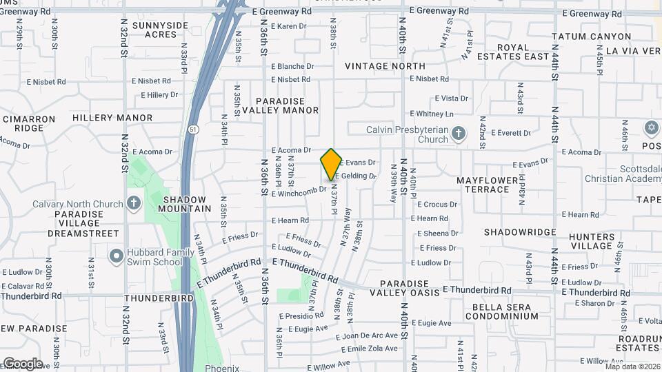 14402 N 37th Pl Map and Location Details