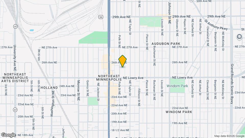 2529 Polk St NE, Unit 1 Map and Location Details