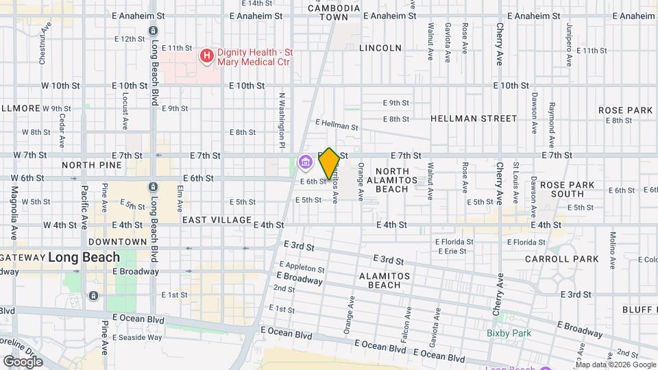 1060 E 6th St Map and Location Details