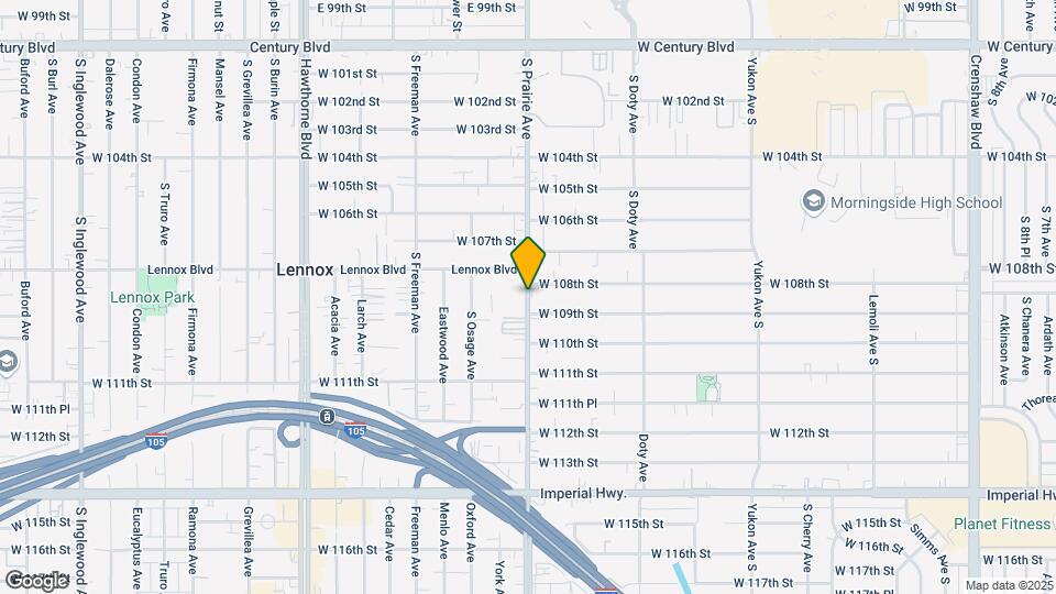 10843-10845 3/4 S Prairie Ave Map and Location Details