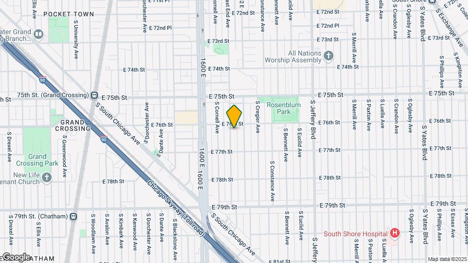 7613 S East End Ave Map and Location Details