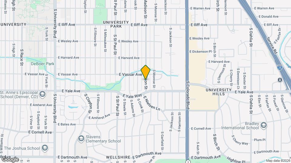 2630 S Marion St Map and Location Details