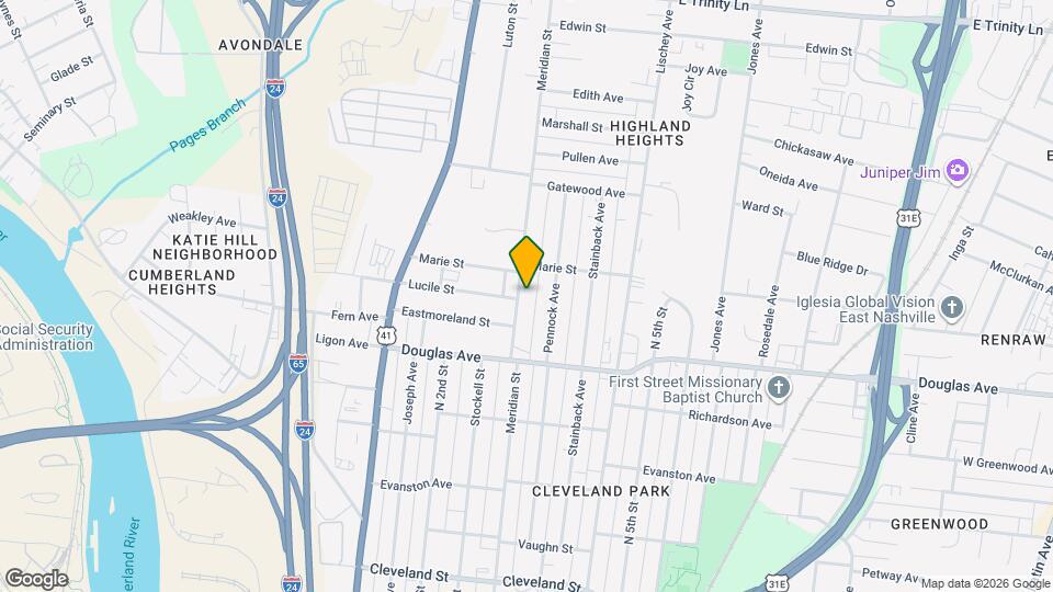 1329A Meridian St Map and Location Details