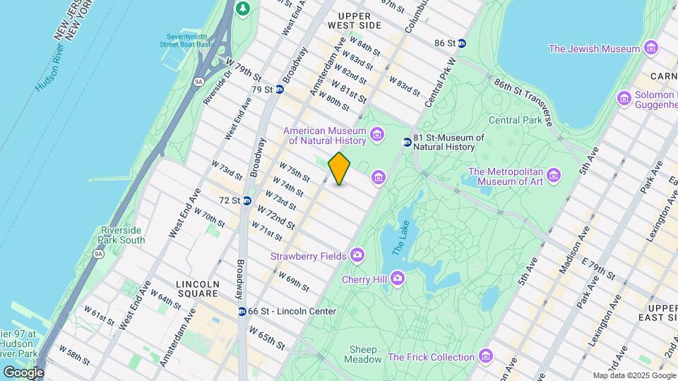 43 W 75th St Map and Location Details