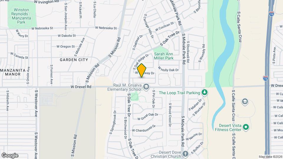 1821 W Mountain Oak Ln Map and Location Details