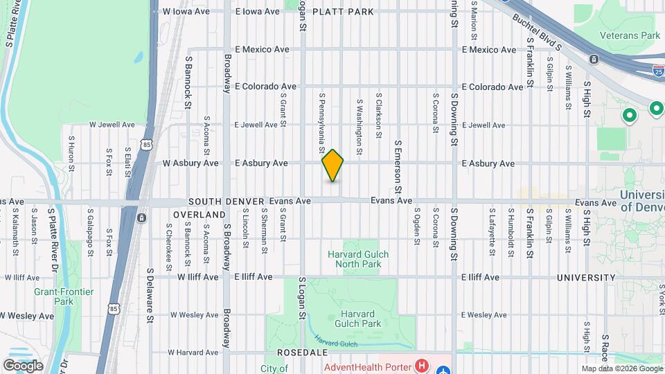 2061 S Pearl St Map and Location Details