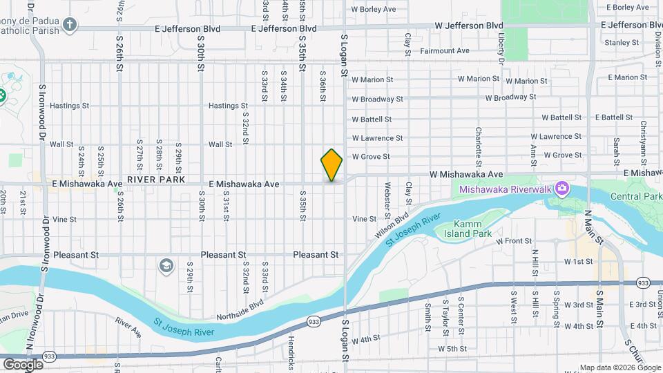 3612 E Mishawaka Ave Mapa y Detalles de la Ubicación