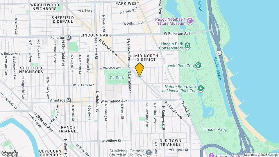 2122 N Lincoln Ave Map and Location Details
