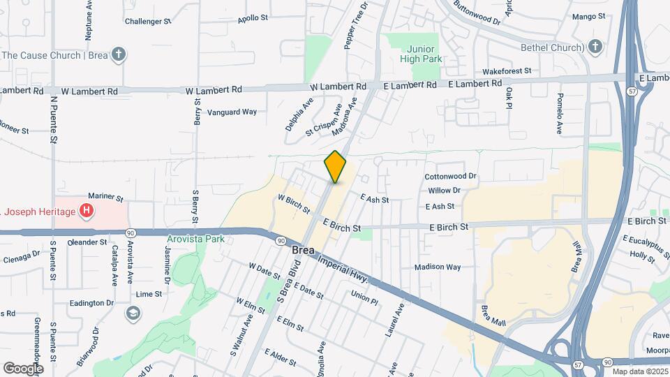 100 S Brea Blvd Map and Location Details