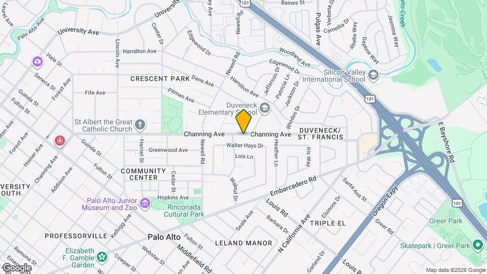 1624 Channing Ave Map and Location Details