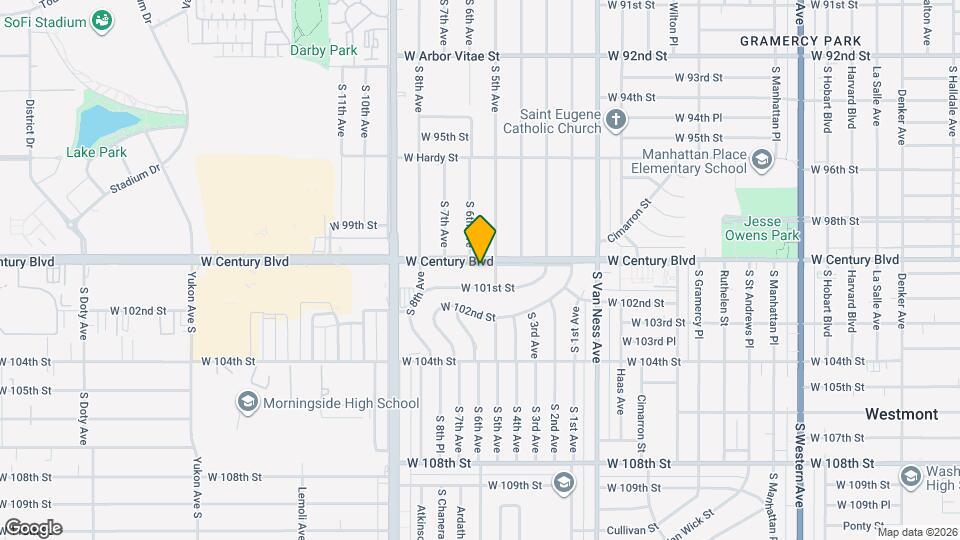 2612 W Century Blvd, Unit Unit 1 Map and Location Details