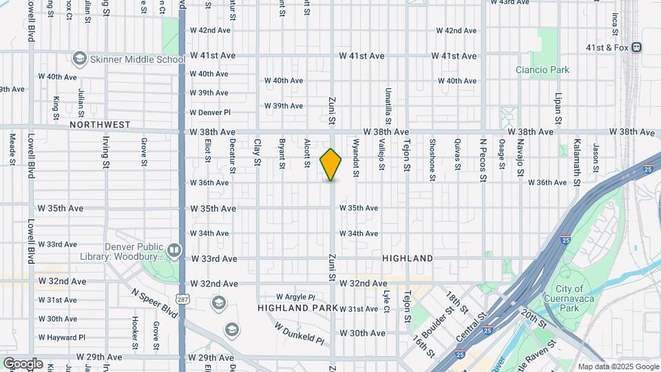 3559 Zuni St Map and Location Details