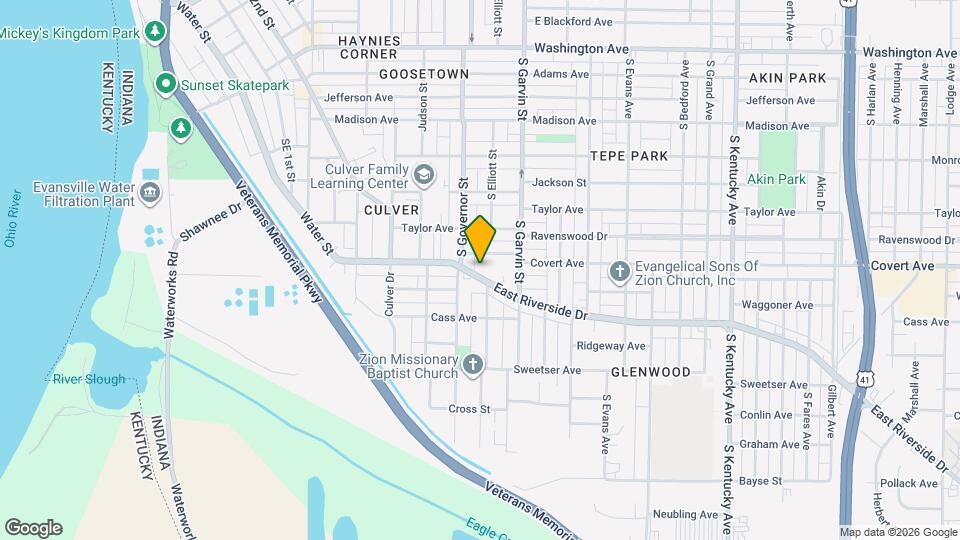 416 E Riverside Dr Map and Location Details