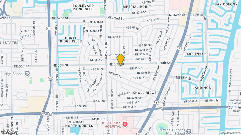 1931 NE 55th Ct Map and Location Details