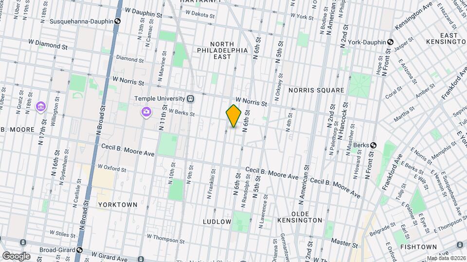 1836 N Marshall St Map and Location Details