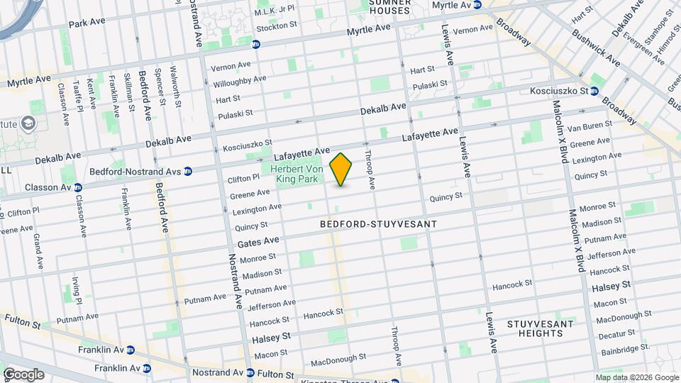 2BR 2BA Sunny Bedstuy Duplex w/ Backyard By Herbert Von King Park, Unit 1 Mapa y Detalles de la Ubicación