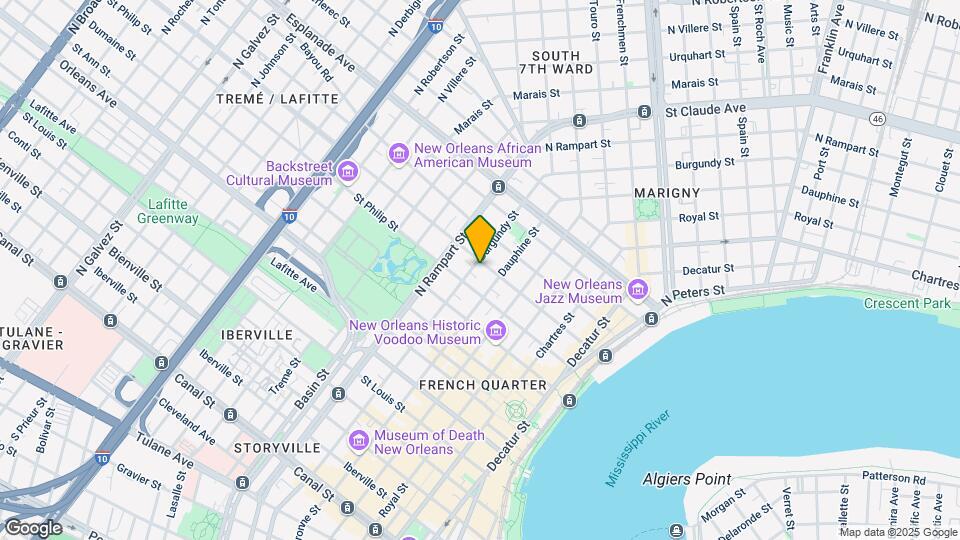 1030 Burgundy St Mapa y Detalles de la Ubicación