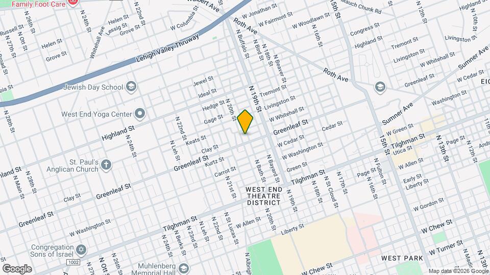 911 N 20th St Map and Location Details