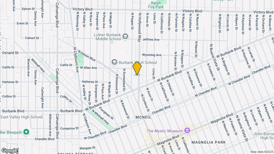 1501 N Hollywood Way Map and Location Details