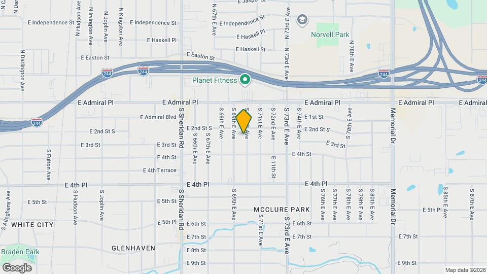 220 S 70th E Ave Map and Location Details