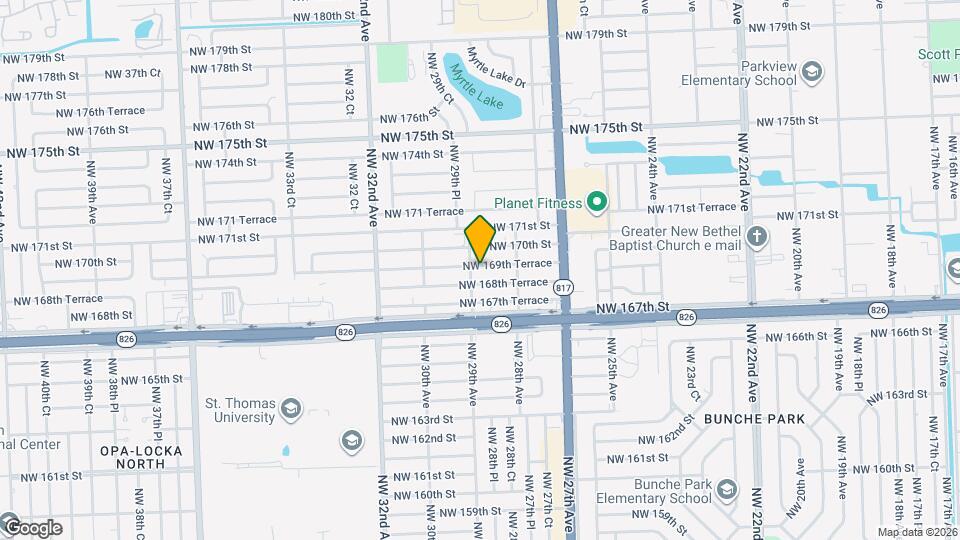 2880 NW 169th Terrace Map and Location Details