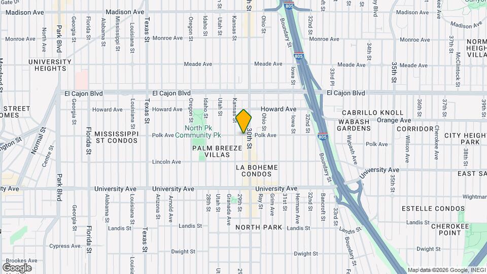 2927 Polk Ave Map and Location Details