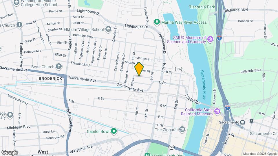 625 Elizabeth St Map and Location Details