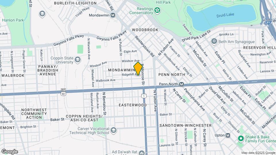 1926 Walbrook Ave Map and Location Details