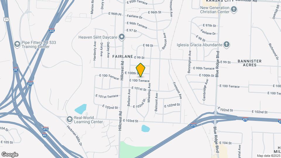 6000 E 100 Terrace Map and Location Details