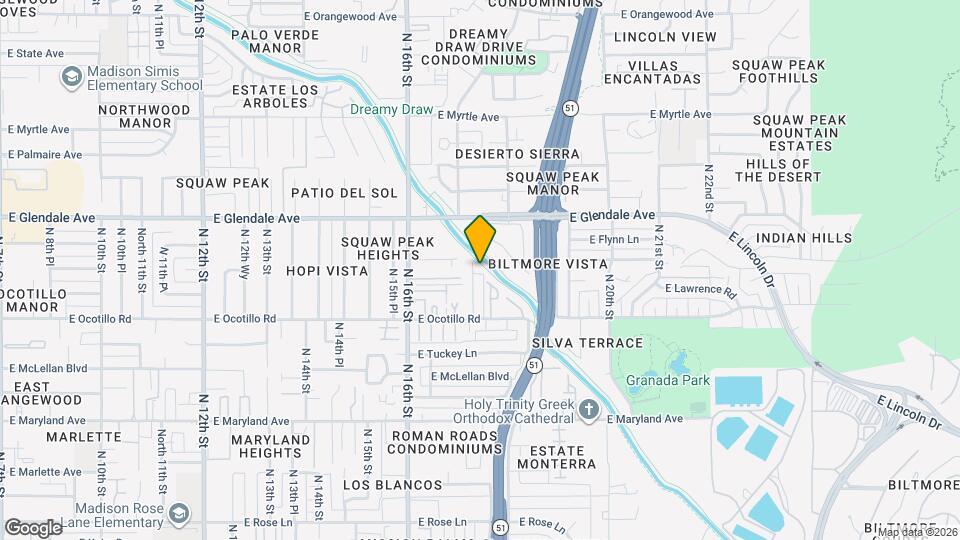 1728 E Ocotillo Rd Mapa y Detalles de la Ubicación