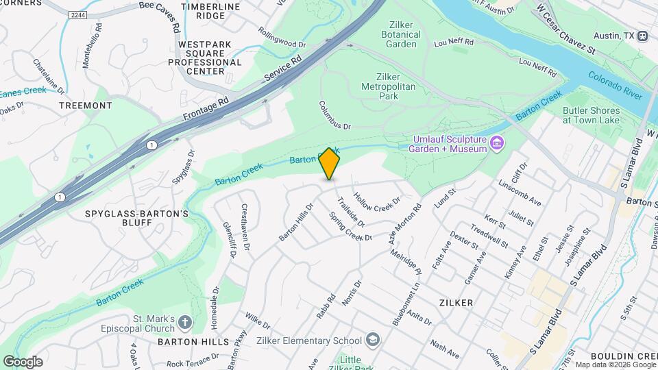 1400 Barton Hills Dr Map and Location Details