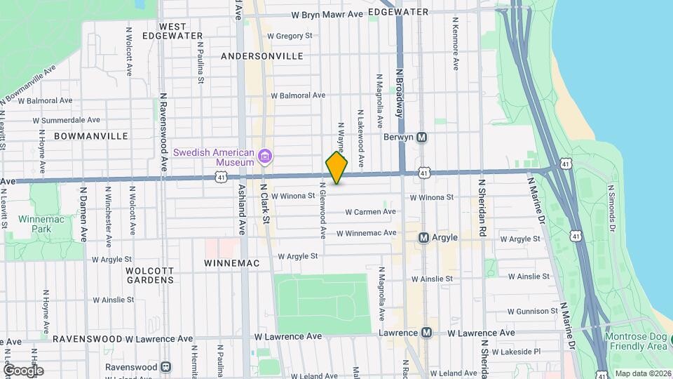 1338 W Winona St, Unit 3 Map and Location Details