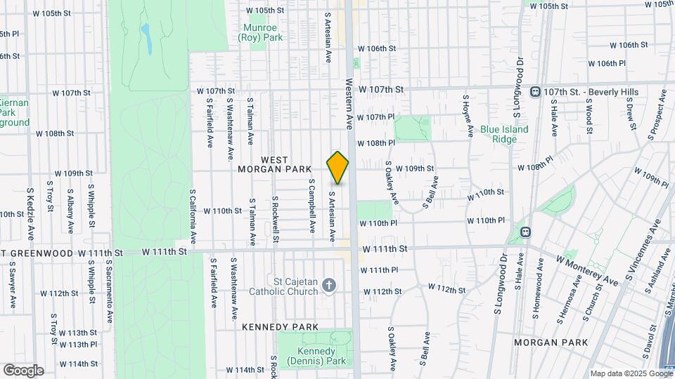 10931 S Artesian Ave Map and Location Details