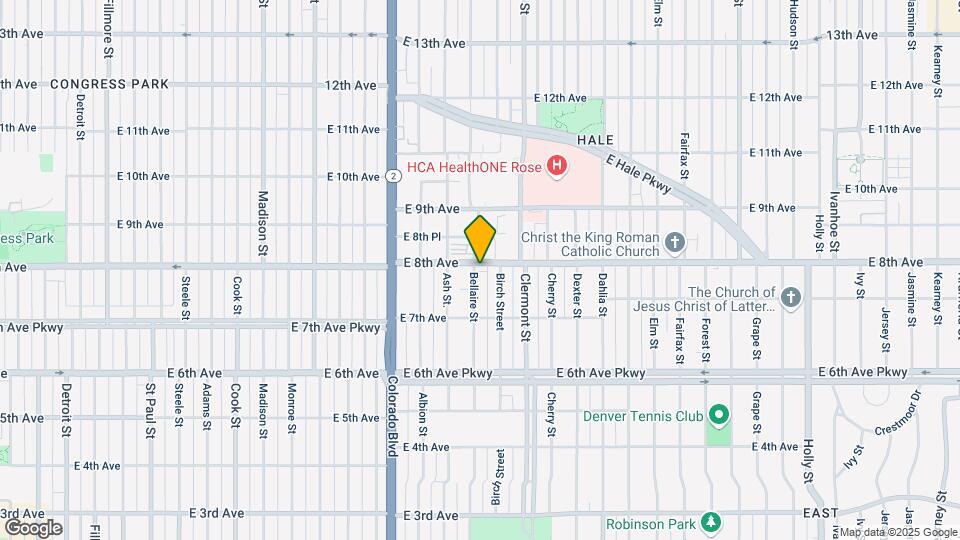 4300 E 8th Ave Map and Location Details