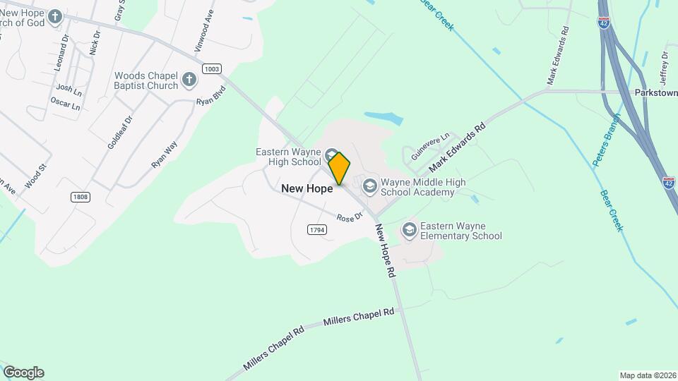 1166 E New Hope Rd Map and Location Details