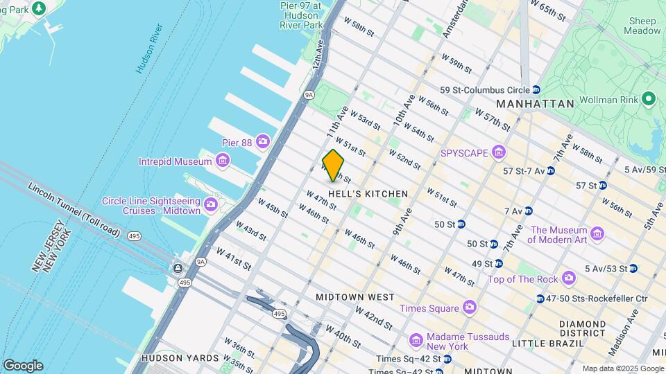 527 W 48th St Map and Location Details