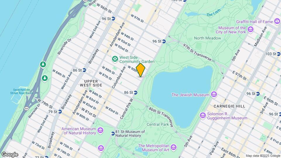 291 Central Park W Mapa y Detalles de la Ubicación