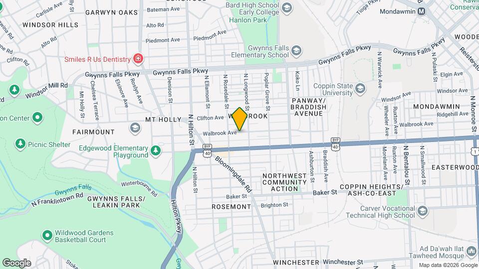 3027 Walbrook Ave Map and Location Details