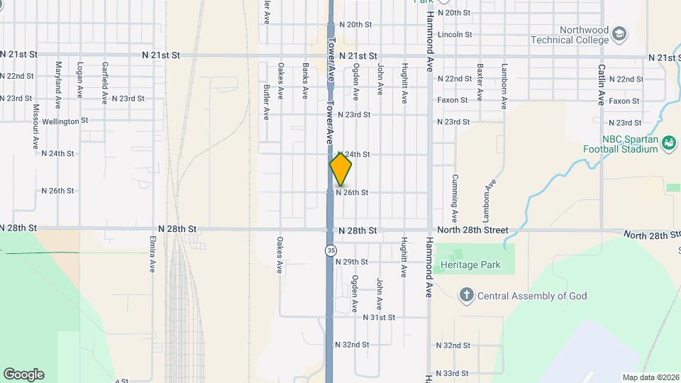 1717 N 26th St Map and Location Details