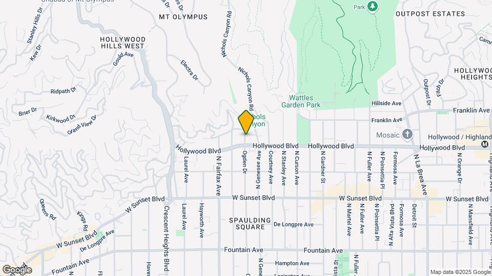 1714 N Ogden Dr, Unit Top Floor Map and Location Details
