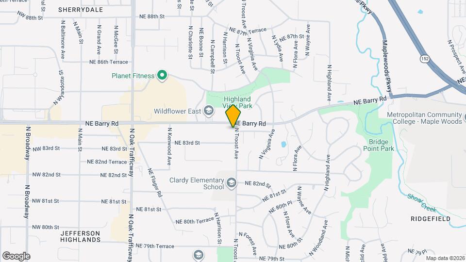 8308 N Troost Ave Map and Location Details