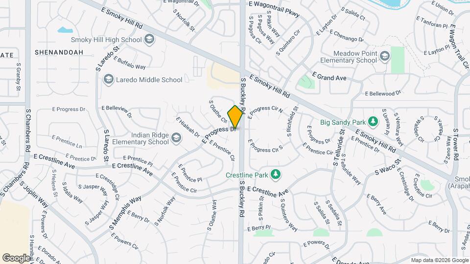 16821 E Hialeah Ave Map and Location Details