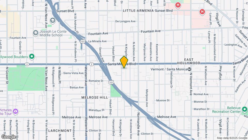 1050 N Kingsley Dr Mapa y Detalles de la Ubicación