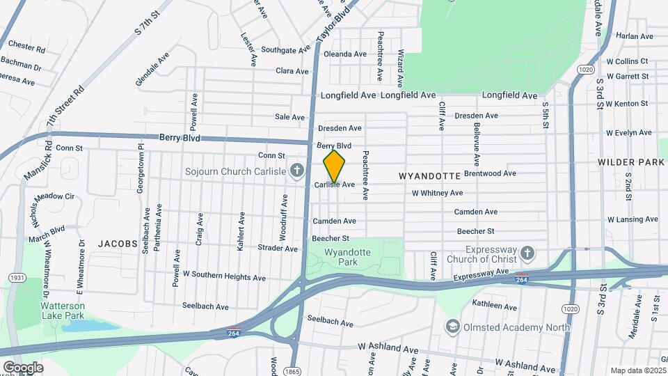 1124 Carlisle Ave Map and Location Details