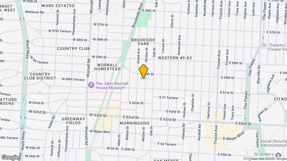 6020 McGee St Map and Location Details