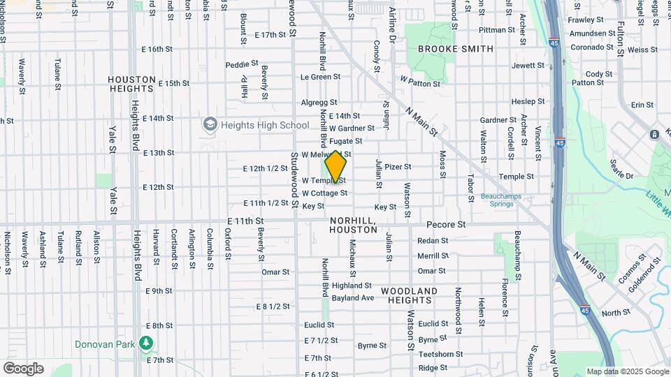 1027 W Cottage St Map and Location Details