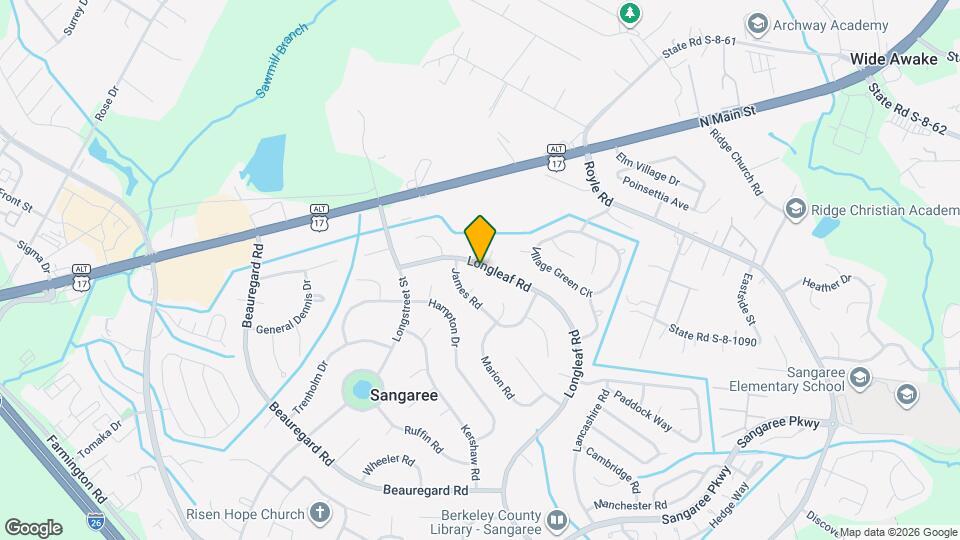 206 Longleaf Rd Map and Location Details