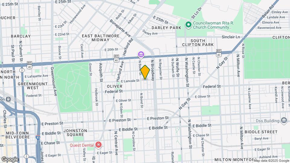 1607 E Lanvale St Mapa y Detalles de la Ubicación