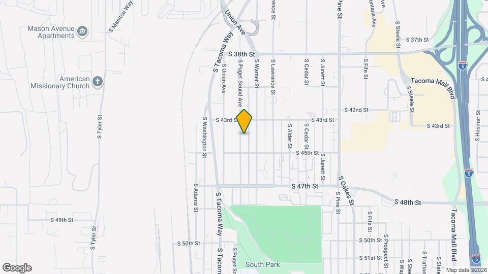 4327 S Puget Sound Ave, Unit B1 UNIT A Map and Location Details