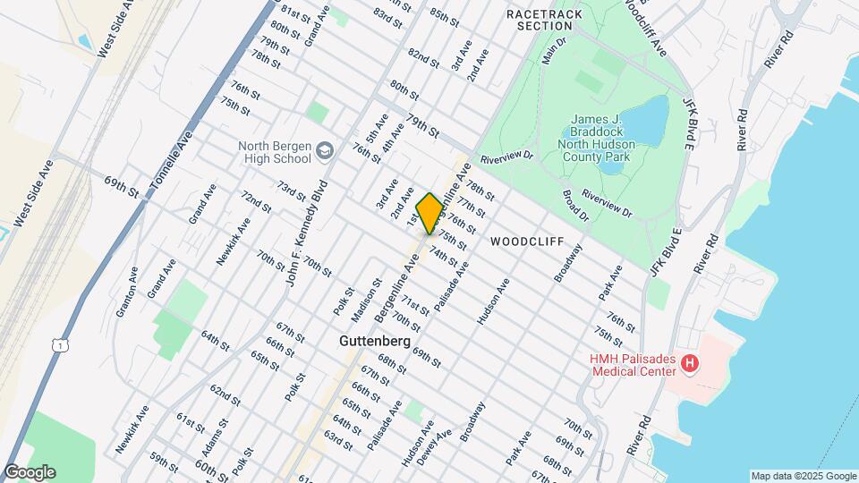 7406 Bergenline Ave Map and Location Details